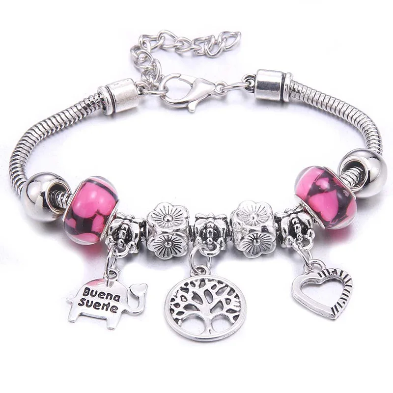

Jewelry Beaded Bracelet Natural Stone White Crystal Pendant Romantic Beaded Flower Butterfly Fashion Lady Bracelet