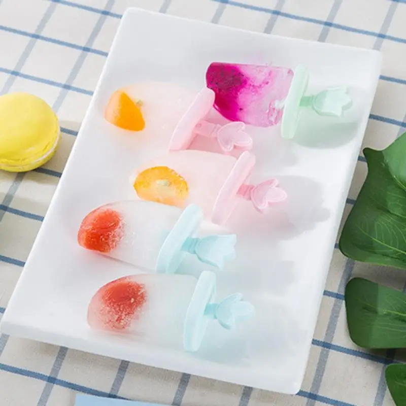 

6 Cell Popsicle Mold Plastic DIY Homemade Ice Cream Molds Reusable Ice Pop Maker Ice Cube Tray With Cover Lid Cocina Accesorio
