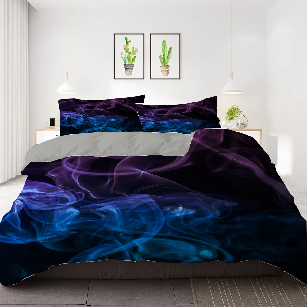 

ZEIMON 3D Bedding Marble Shiny Polyester Comforter Cover Set Grey Inner Side Home Textiles Double Duvet cover 240x220 Children