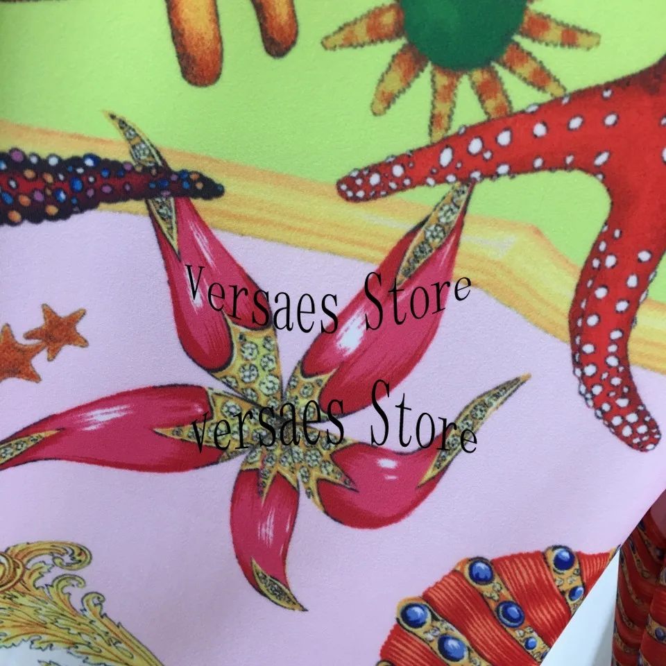 

21 luxury design starfish print fashion women's suit sexy open back lace suspender Top + high waist slim casual pants hot pants