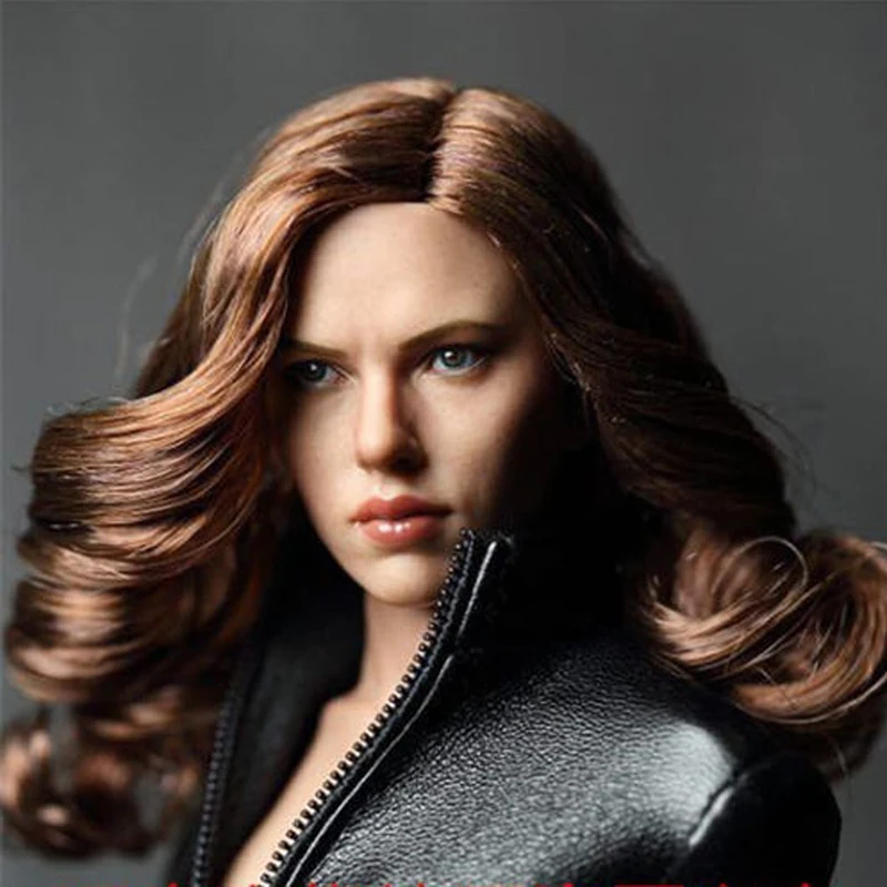 

ZC TOYS 1/6 Scarlett Johansson Head Sculpt Long Curls Head Carving Model for 12" HT Female Action Figure Body