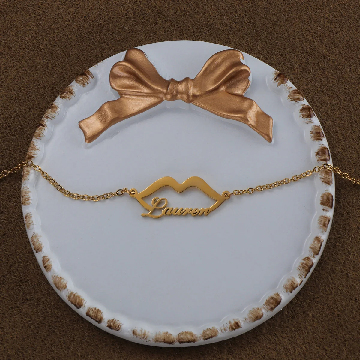 Ожерелье с подвеской в форме губ из нержавеющей стали | Украшения и аксессуары