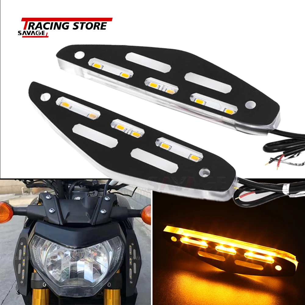 

MT09 FZ09 Turn Signal Invisible Lights For YAMAHA MT-09 FZ-09 MT FZ 09 2014-2016 15 Motorcycle Parts Side Indicator Head Lamp