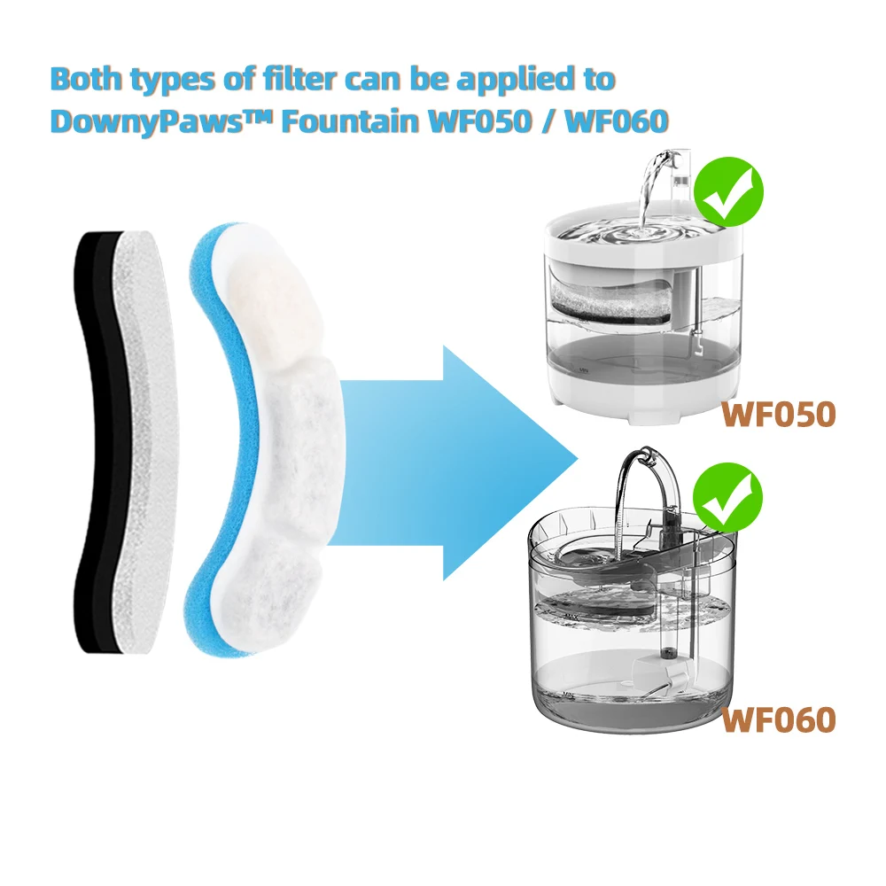 Сменные фильтры для питьевого фонтана кошек 4/8/12 шт угольный фильтр