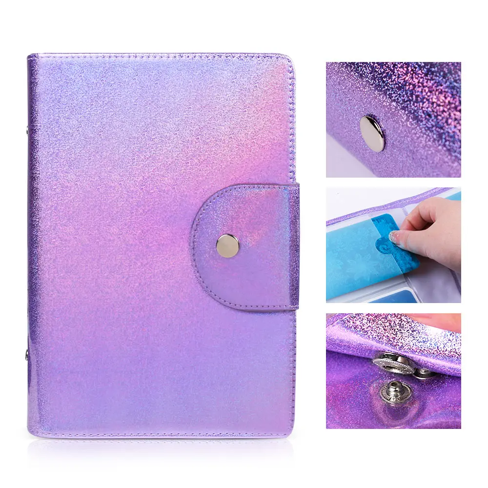 

50Slots Nail Art Stamping Plate Case Holder Nail Stamp Template Holder Album Storage For Dia 6*12cm/9.5*14.5cm Empty Case