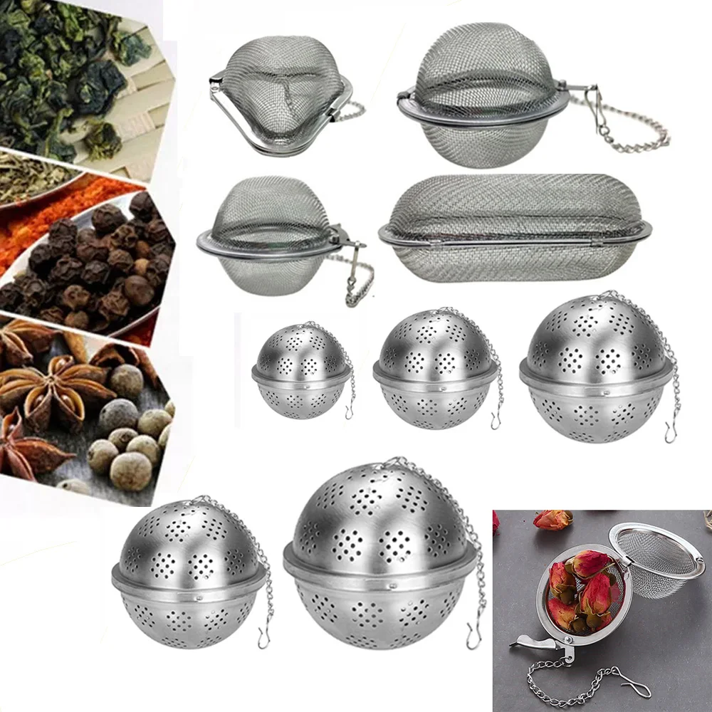 

Seasoning Ball Ultra Fine Tea Infuser For Making Tea Boiling Soup Hot Pot Spice Drain Tea Filter 304 Stainless Steel
