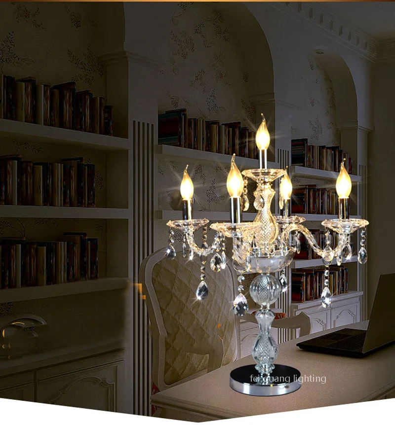 Новая европейская роскошная благородная хрустальная лампа на 5 лампочек