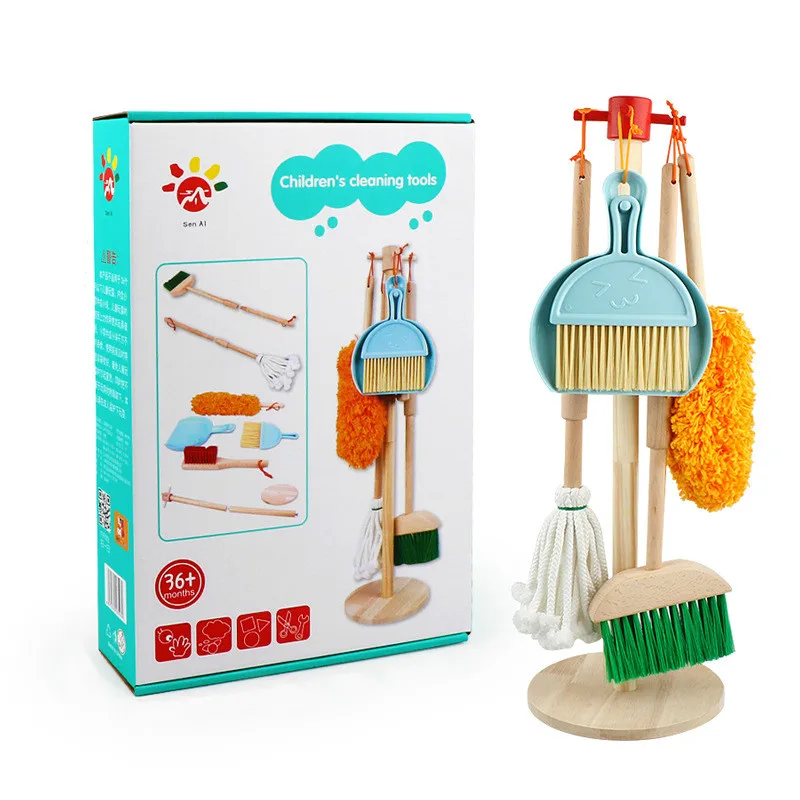

Children's Cleaning Toy Set Simulation Children's Mini Broom Dustpan Mop Cleaning Tool Combination Doing Housework Toy for Kids