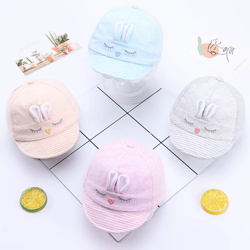 

Новинка, детская бейсболка, кролик, Мультяшные детские шапки, Симпатичные хлопковые простые регулируемые шапки для мальчиков и девочек