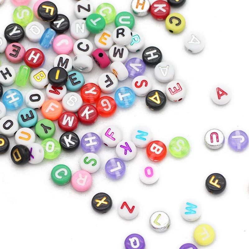 

4X7MM Flat Round Mixed Colour Alphabet Spacers Acrylic Letter Loose Beads For Jewelry Making DIY Bracelet Necklace Findings