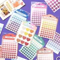 6pcs gradient color grid graphics cute stickers children diy collage creative labels handbook stationery decorative sticker