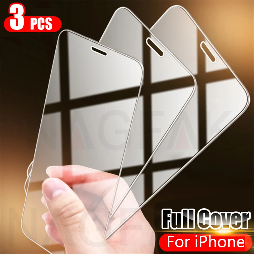 Защитное стекло закаленное для iPhone 11/12 Pro Max/XS/X/XR/7/8 Plus/6/6S/5/SE 2020 3 шт.|Защитные стёкла
