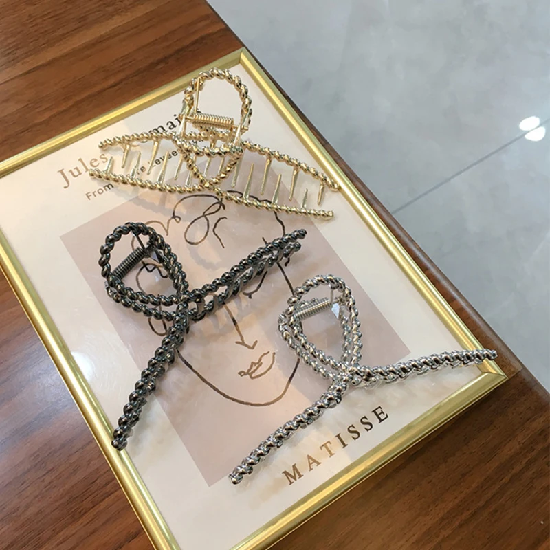 

Новинка 2020 Hyperbole большая металлическая акриловая заколка для волос Большой размер Макияж для укладки волос Заколки для женщин аксессуары д...