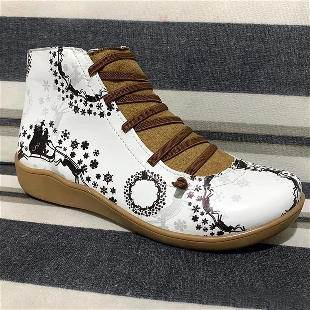 Женские ботильоны с молнией сбоку ботинки на мягкой подошве принтом Размеры 35-43