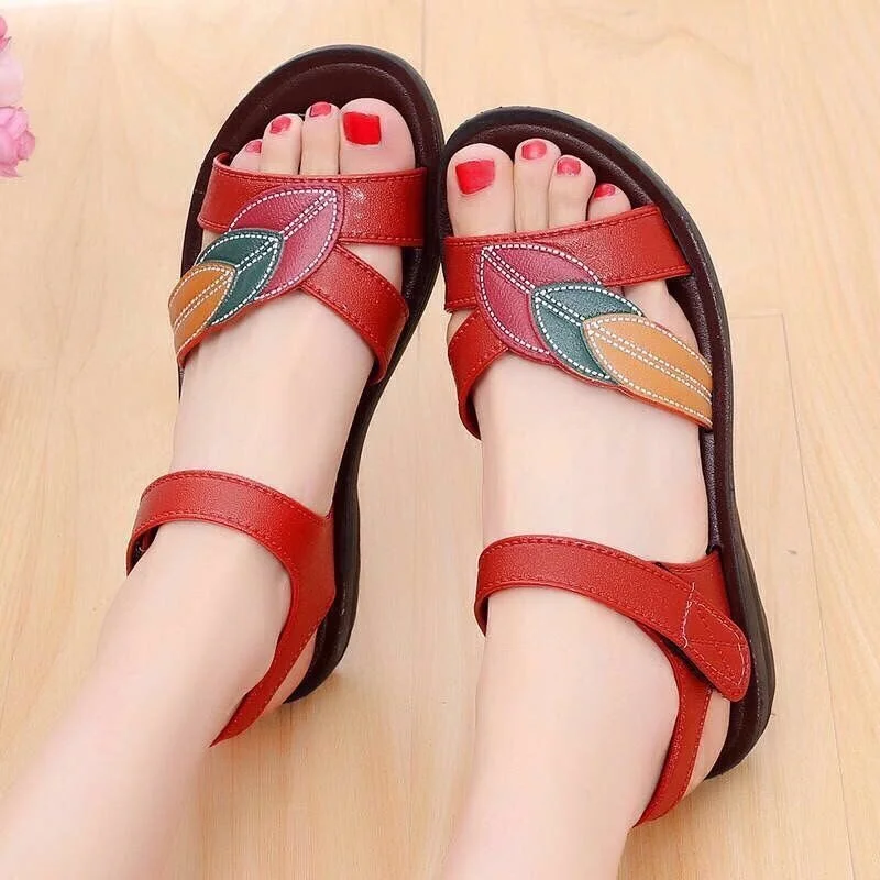 

Comfortable Women Sandals Soft Material Durable Low Heels Wedges Walking Slippers ladies Flip Flops Casual Flat Mother's Shoes