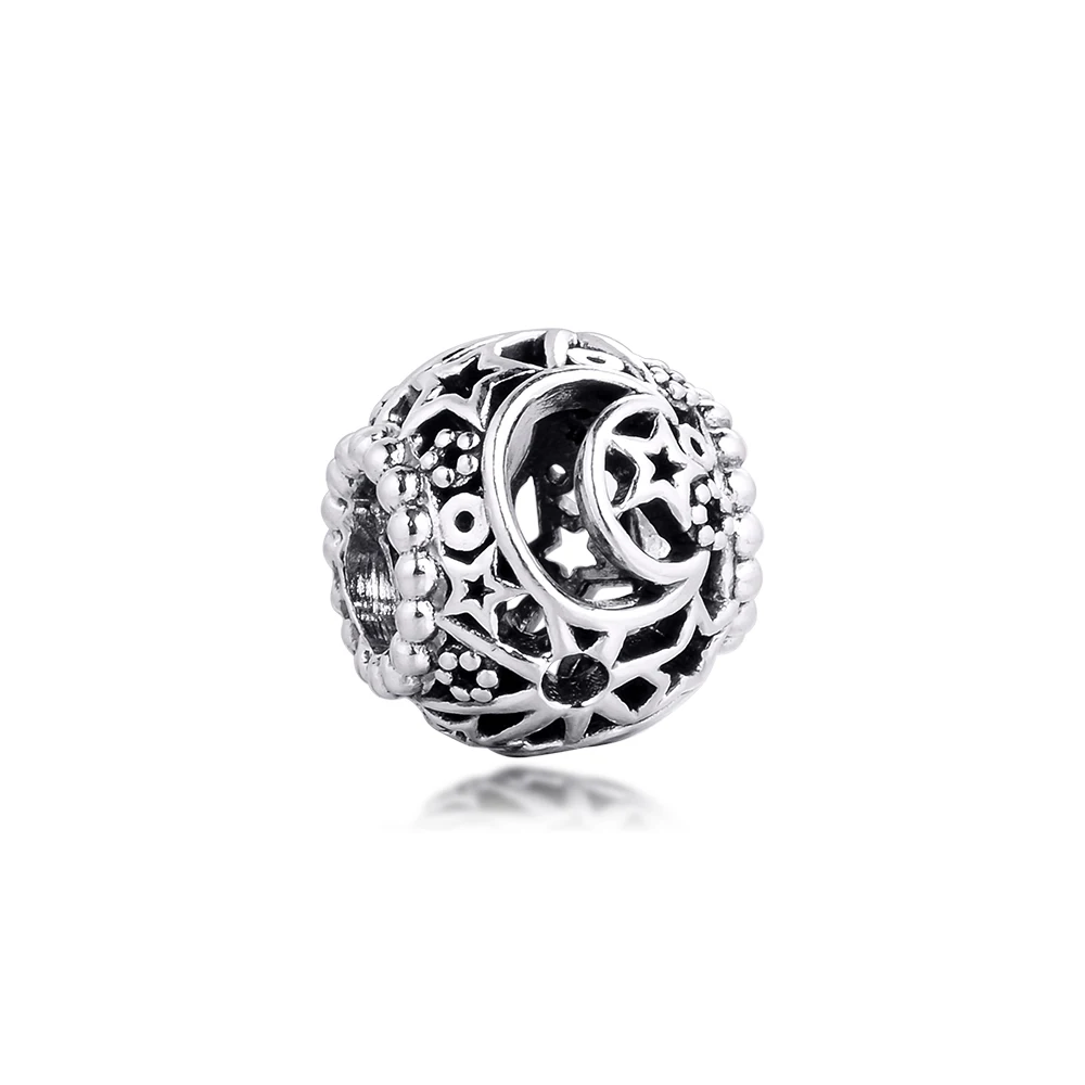 

CKK Fit Pandora Bracelets Openwork Sun, Stars & Moon Charms Silver 925 Original Beads for Jewelry Making Sterling DIY Women