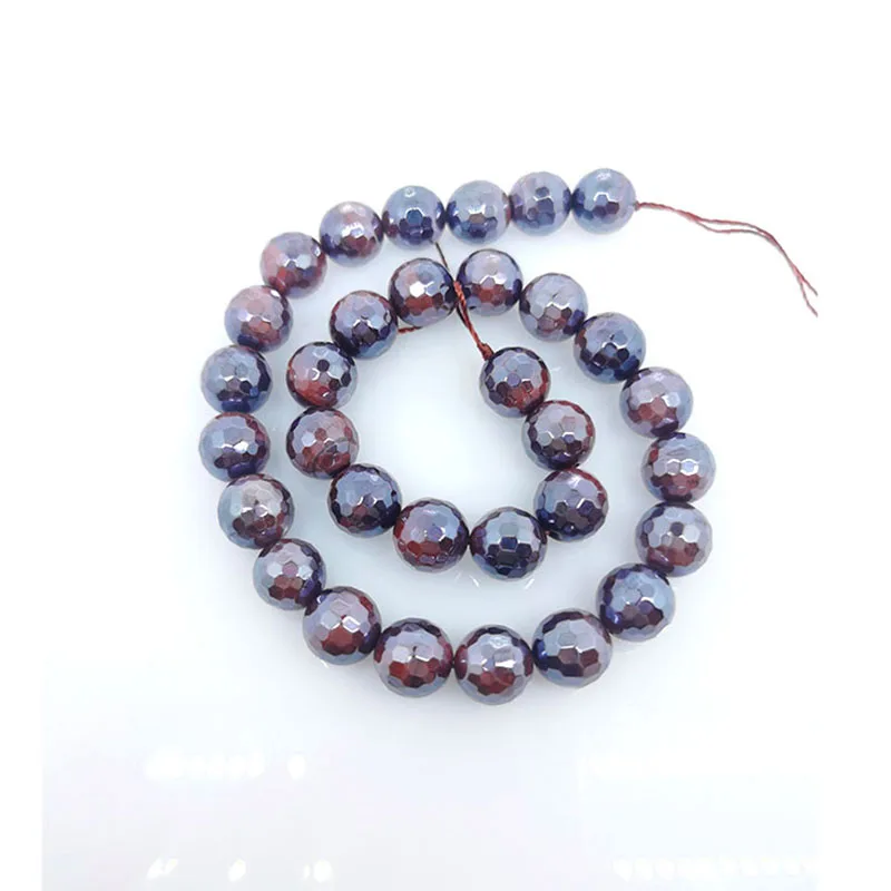 

6mm-12mm Natural Gemstone Electroplating Red Tigers Eye Round Faceted Beaded Bracelet Jewelry Making Wealth Healthy Energy Yoga