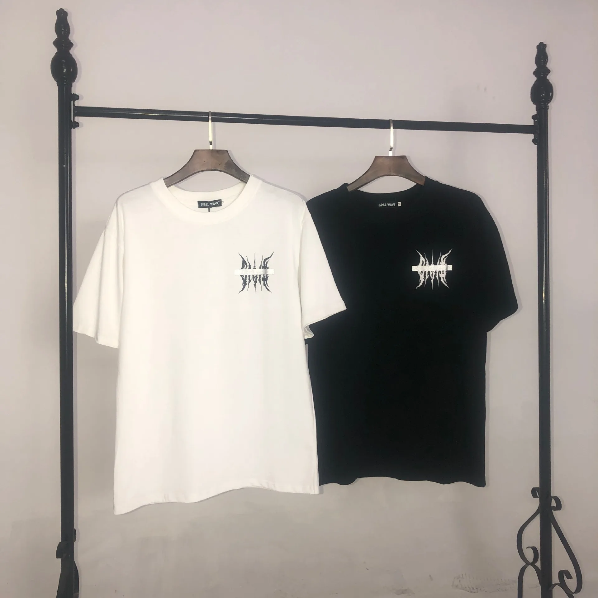 

European and American Letter Double Yarn Cotton Fabric Men's and Women's Same Style Short Sleeve Men Closing Graphic T Shirts