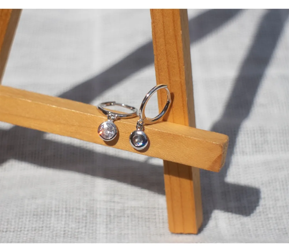 Серьги из стерлингового серебра 925 пробы, Модный Циркон, круглый короткий кулон, круглые серьги, тренд кости, дикие женские серебряные серьги, ювелирные изделия