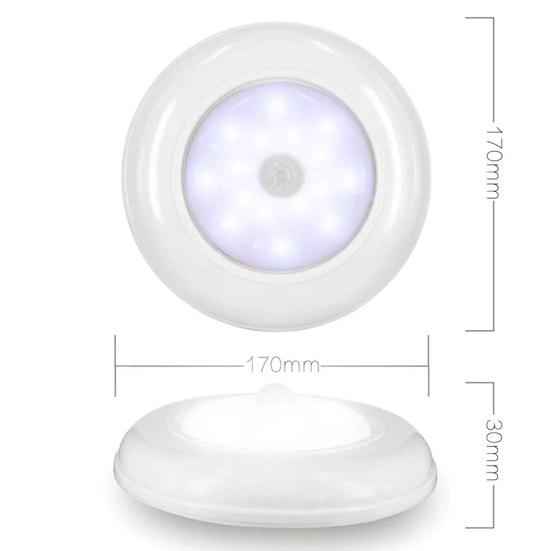 

Motion Sensor Ceiling Light Battery Operated Sensing Activated LED Lamp Entrance Closet Stairs Hallway Garage Bathroom