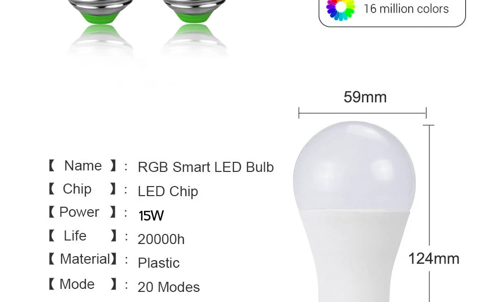 B22 умная Светодиодная лампа E27 RGBW 15 Вт WiFi лампа Bluetooth 4,0 умная лампа RGB+ белый цвет изменение затемнения AC85-265V гостиничная кухонная лампа