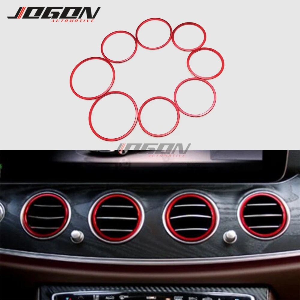 A/C вентиляционное отверстие круговое кольцо Крышка отделка 8 шт. красный для Mercedes