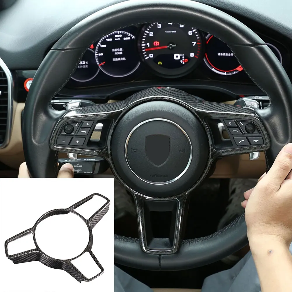 Купить Чехол на руль для Porsche Panamera 971, Macnan Cayenne, из натурального углеродного волокна, отделка, защита рамы, украшение 2014-20