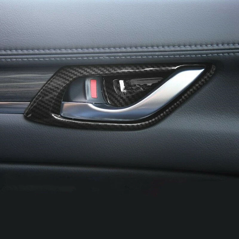 Стильная крышка из углеродного волокна ABS для внутренней дверной ручки отделка