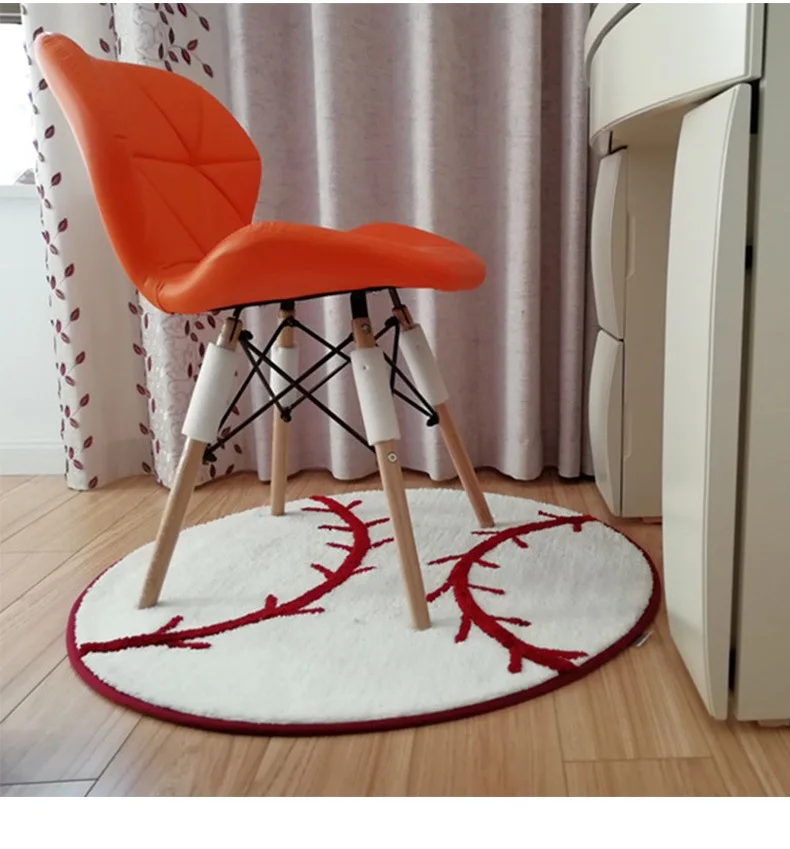 Новый 80 см бейсбольный Противоскользящий круглый коврик для компьютерного стула