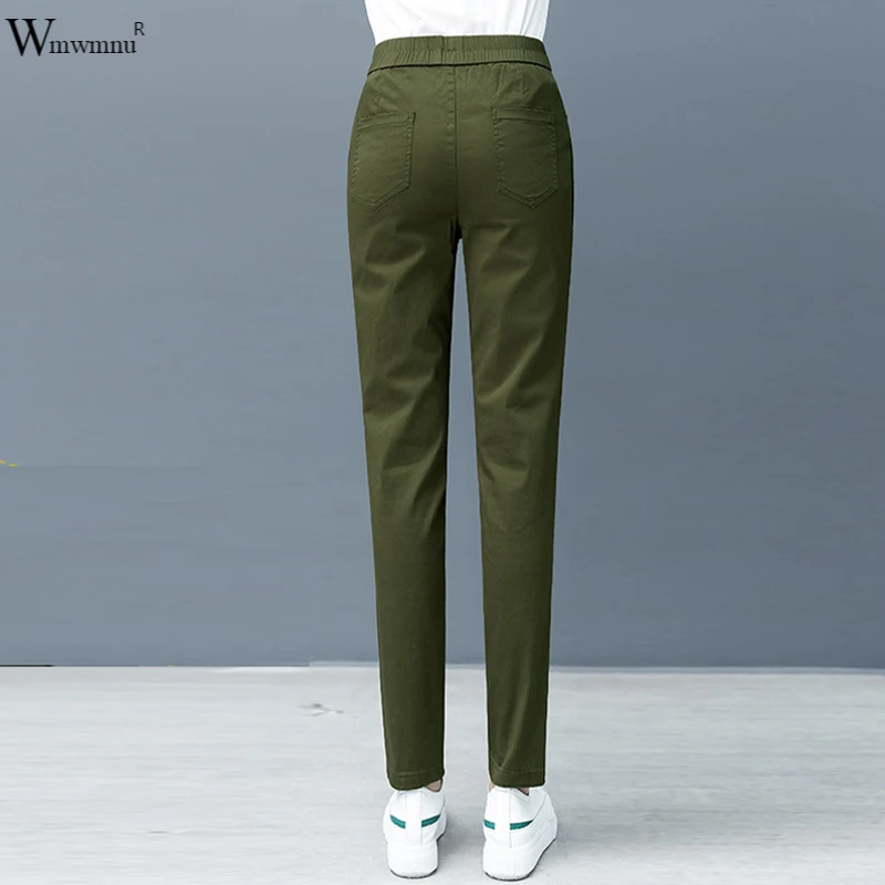 

Брюки женские эластичные с высокой талией, модные спортивные штаны с аппликацией, Джоггеры в Корейском стиле, повседневные брюки-султанки, ...