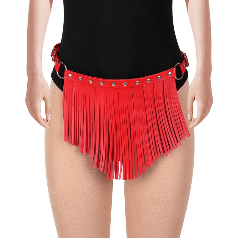 

Fashion Skirt Mini Sexy Leather Harness Tassel Waist Belt Adjust Strap Punk Dance Rave Dress Women Lingerie Garter Body Bondage