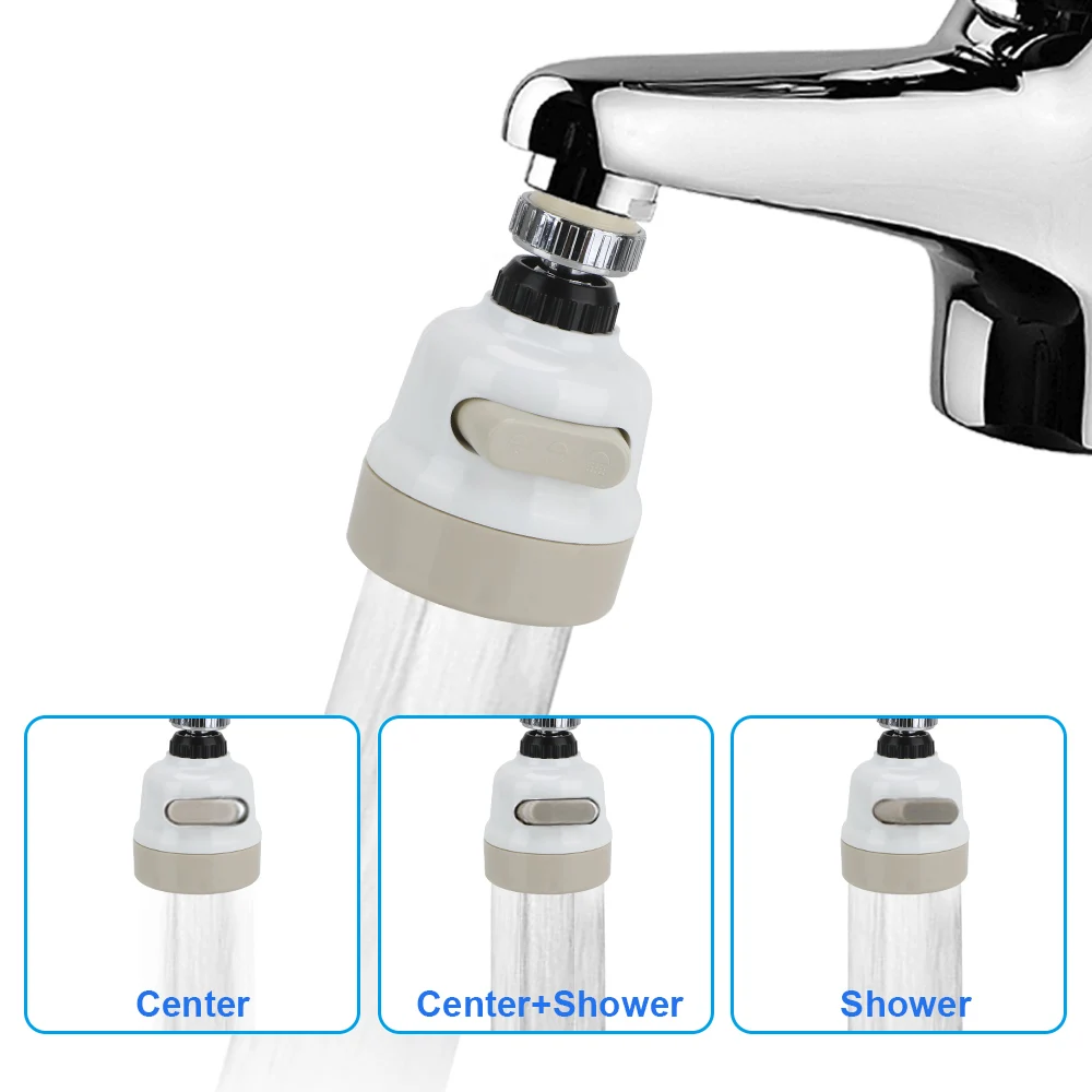 

3 Modes Faucet Filter Nozzle Universal Hose Tap Kitchen Adapters High Pressure 360 Degree Rotatable Spray Head Tap