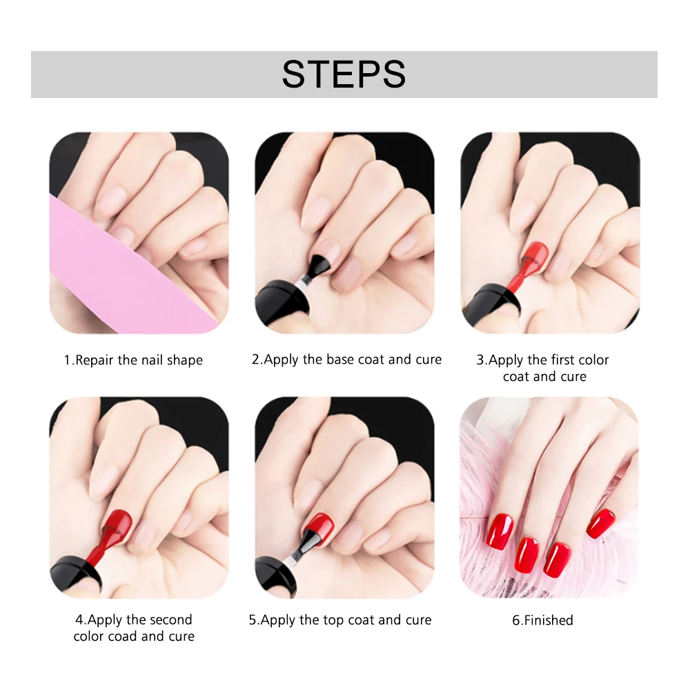 

SUPWEE 10ml Base and Top Gel Set with Box Semi-permanent Nail Protection UVLED Lamp Soak Off Gel Top Coat No Wipe