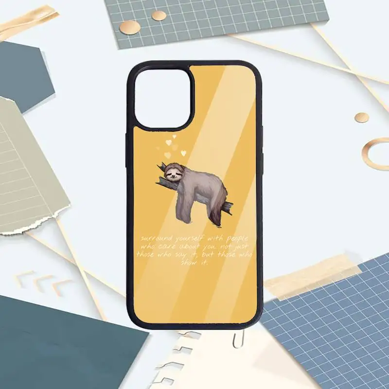 

Cute Cartoon animal sloth Phone Case PC For iPhone 11 12 pro XS MAX 8 7 6 6S Plus X 5S SE 2020 XR