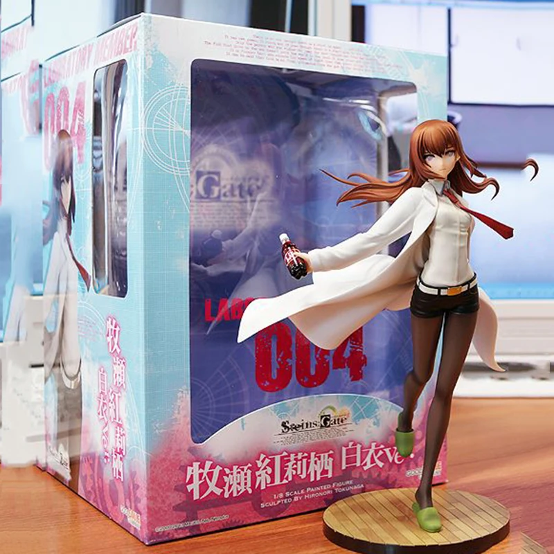 

Japanese Anime Figure Makise Kurisu In White Ver. PVC Jump Off The Building Pos Action Figure Model Toys Gift Desktop Ornaments