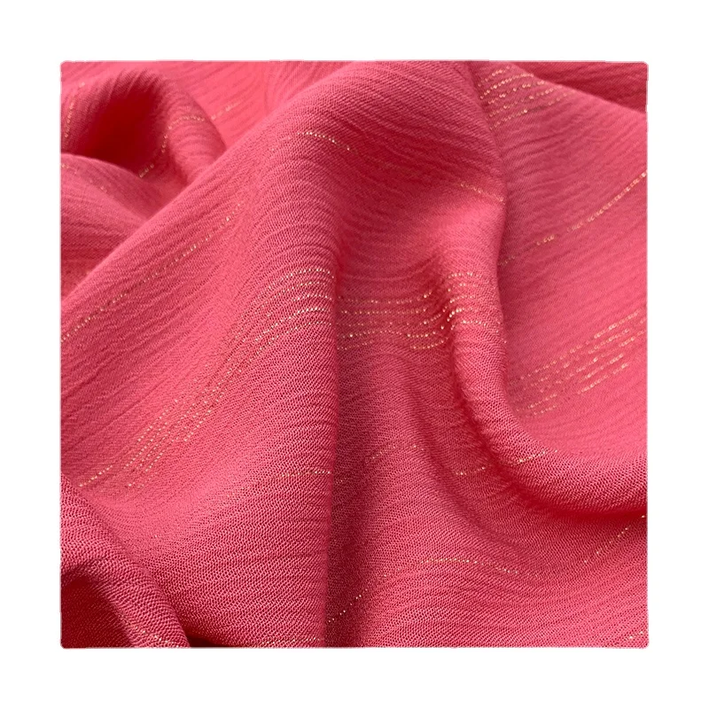 

Width 59" Solid Color Fashion Simple Gold Pleated Rayon Fabric By The Half Yard For Dress Shirt Material