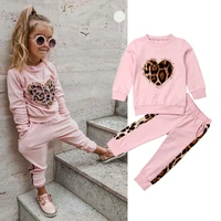 1 5 years autumn winter toddler kids baby girls clothes tracksuit sets pink long sleeve leopard tops long pants outfits