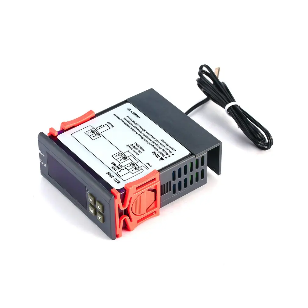 Цифровой регулятор температуры STC 2000 220 55 ~ 120c с датчиком термопары|Термостаты и