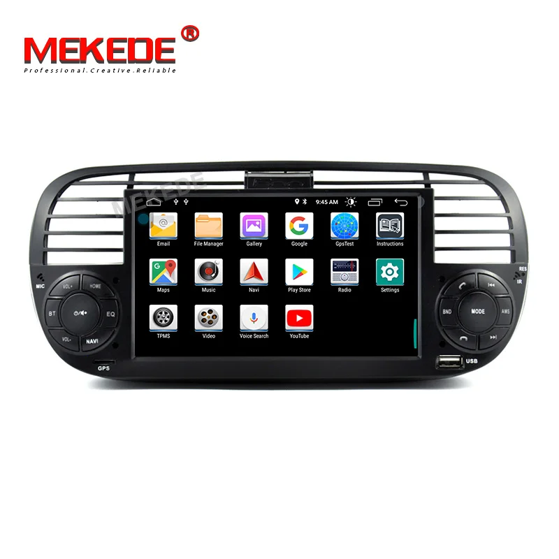 MEKEDE 1024x600 ips 7 дюймов 2G ram Android 9,0 автомобильный dvd-плеер gps для FIAT 500 аудио система автомобиля аудио gps DVD для FIAT 500 DSP