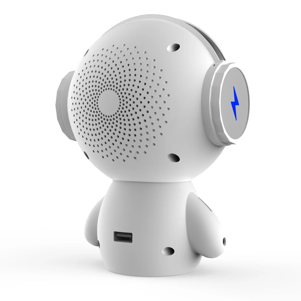 

New Innovative Robot Smart Blueototh Speaker With BT CSR 3.0 Plus Bass Music Calls Handsfree TF MP3 AUX And Power Bank Function.