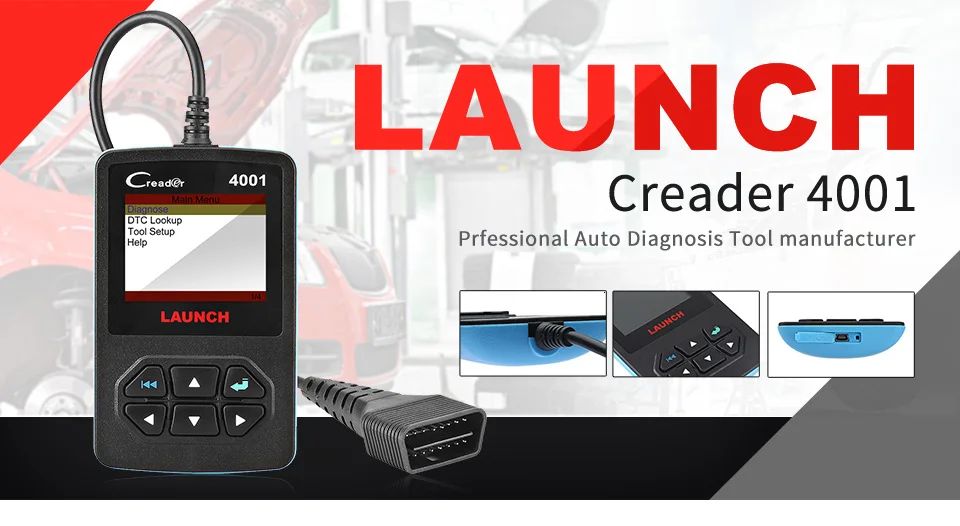 Launch CReader 4001 OBD OBD2 сканер DIY Автомобильный считыватель кодов CR4001 OBDII диагностический инструмент Бесплатное обновление X431 Creader V+ as autel AL319
