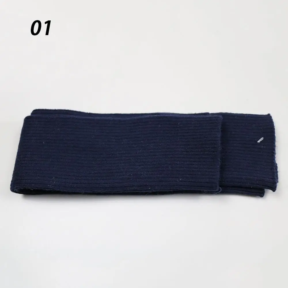 01-Navy Blue Sparsil, женские зимние кашемировые длинные перчатки, одноцветные вязаные мягкие гетры для рук, женские осенние перчатки без пальцев, перчатки длиной 60 см - Цвет: 01-Navy Blue