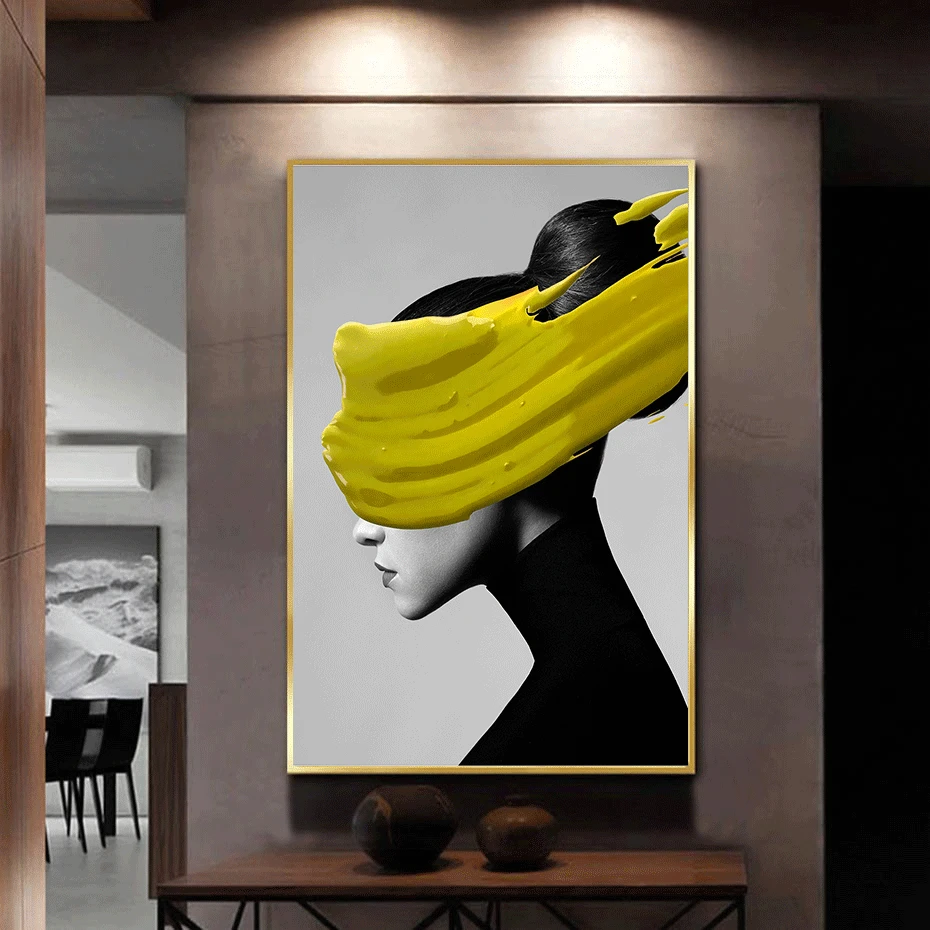 Современная Картина на холсте африканская черная Золотая женщина плакаты и