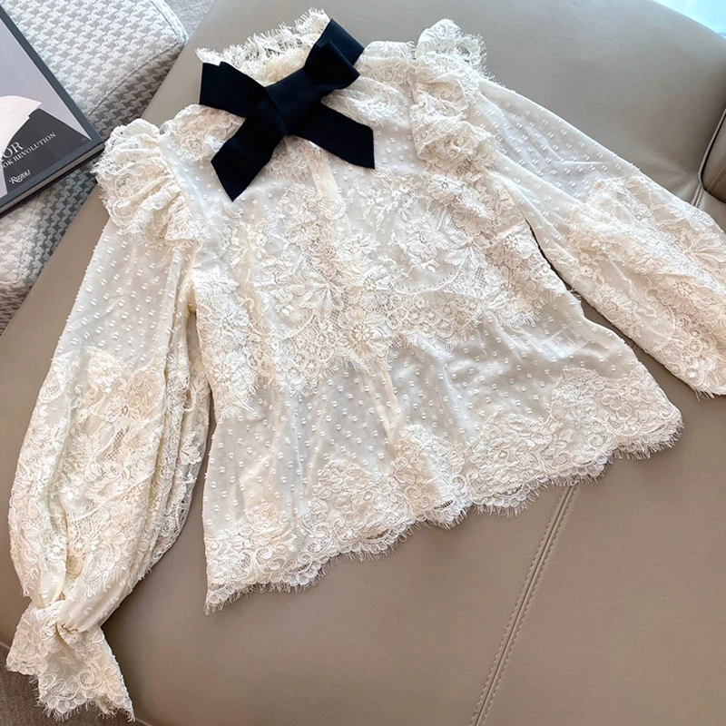 Дизайнерская Роскошная блузка для женщин Высококачественная из 100% хлопка с