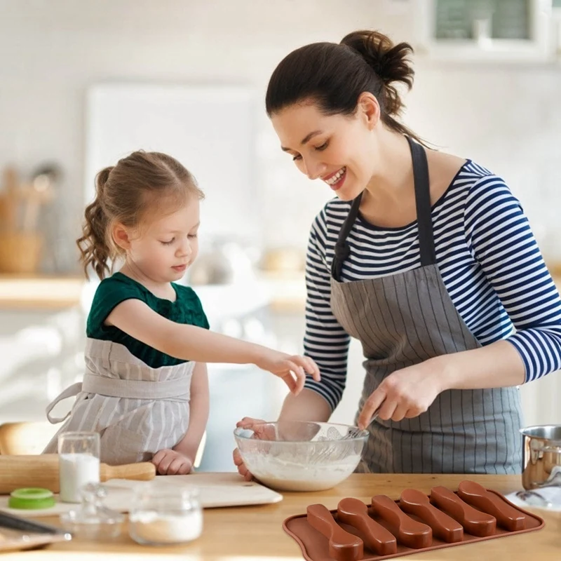 

6 Hole Creative DIY Silicone Spoon Chocolate Mold Non-stick 3D Silicone Biscuit Jelly Candy Cake Baking Mold