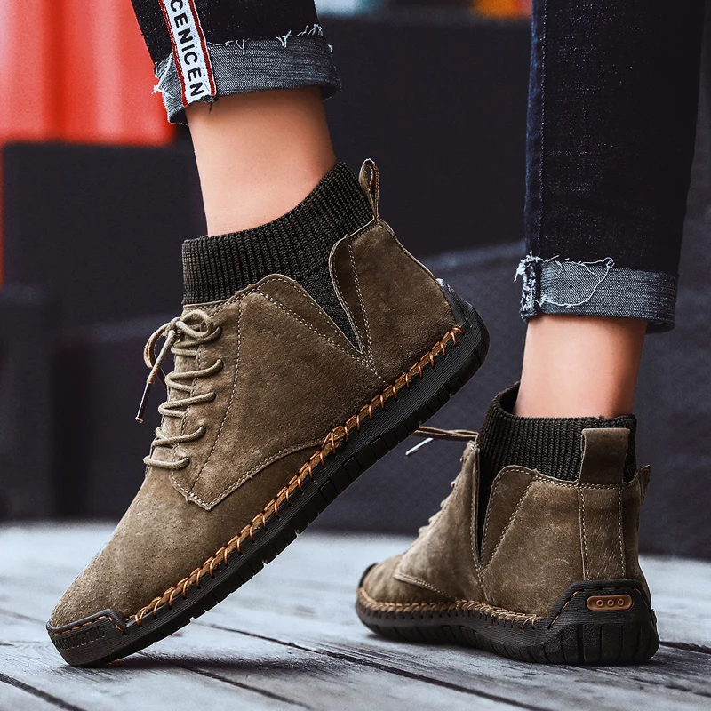 

Men's Shoes Boots Shoes Men Casual Flat Fashion Home Boots 2020 Boot Leather Man Sneaker Shoe Genuine Mens Winter Sport