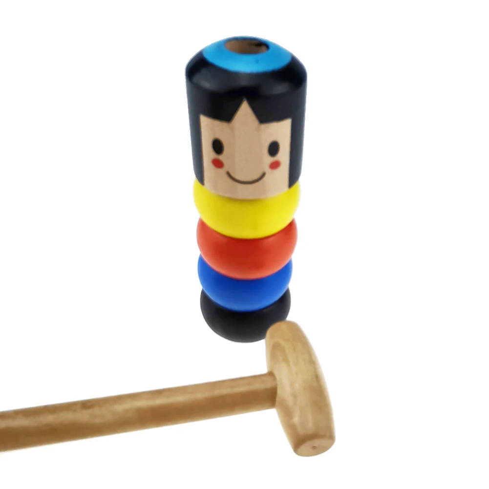 

Unyielding Man Wooden Man Can't Be Knocked Down Desktop Magic Props Magic Trick