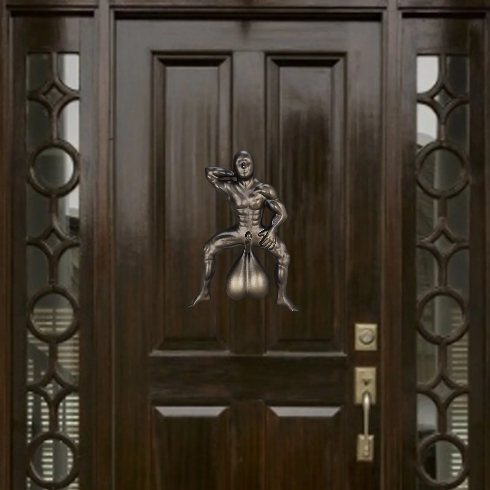 

Creative Door Loop Statues Funny Door Wall Decor Doorbell Sculpture Garden Decoration Outdoor Signs