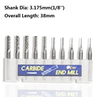 10 шт. 0,5-1,7 мм карбидная Концевая фреза для печатной платы cnc гравировальный конец мельница ПХД Концевая фреза для печатной платы