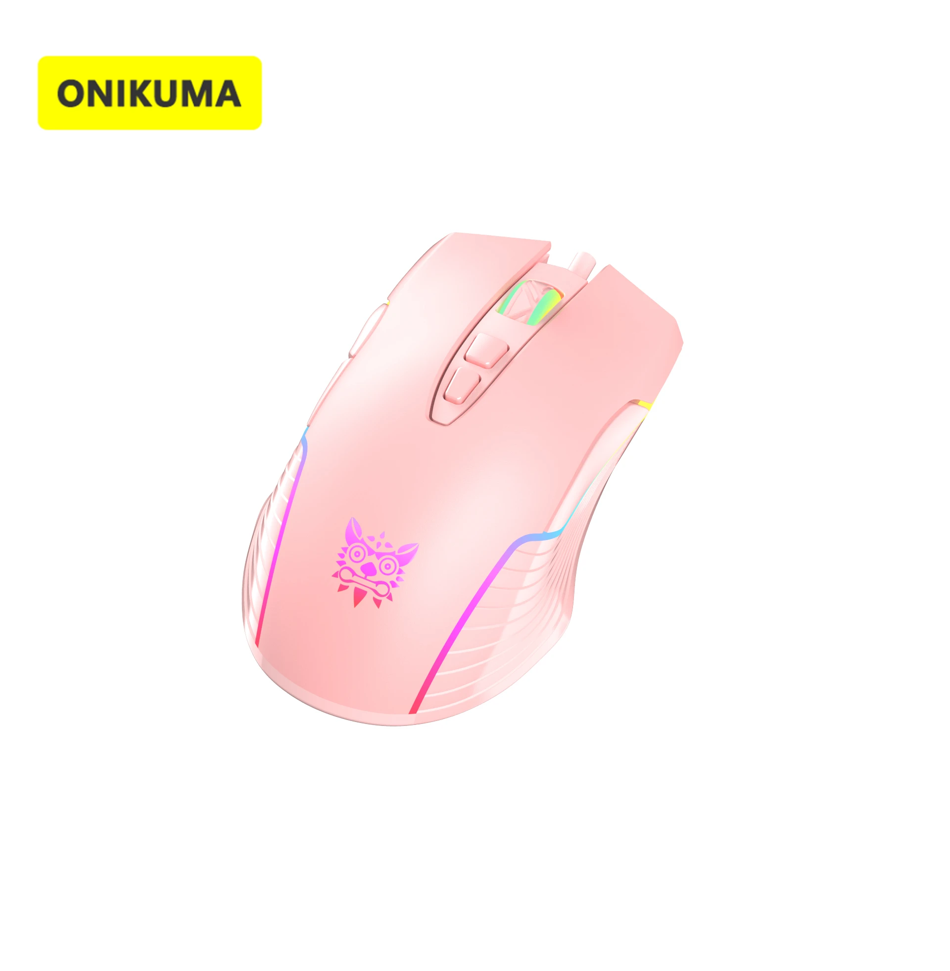 

Pro Gaming Mouse Optical Wired Mice 6400DPI RGB LED For Laptop PC USB Mute Pink Mause 7 Independently Buttons Optical Ergonomic